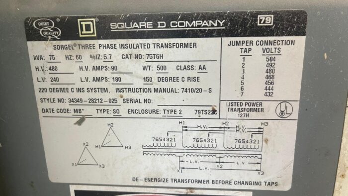 Transformador SECO 75 KVA